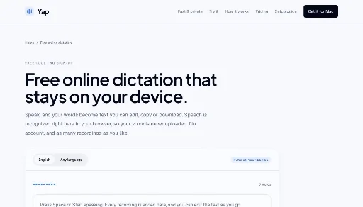 Yap Online Dictation（オンライン音声入力） のロゴ