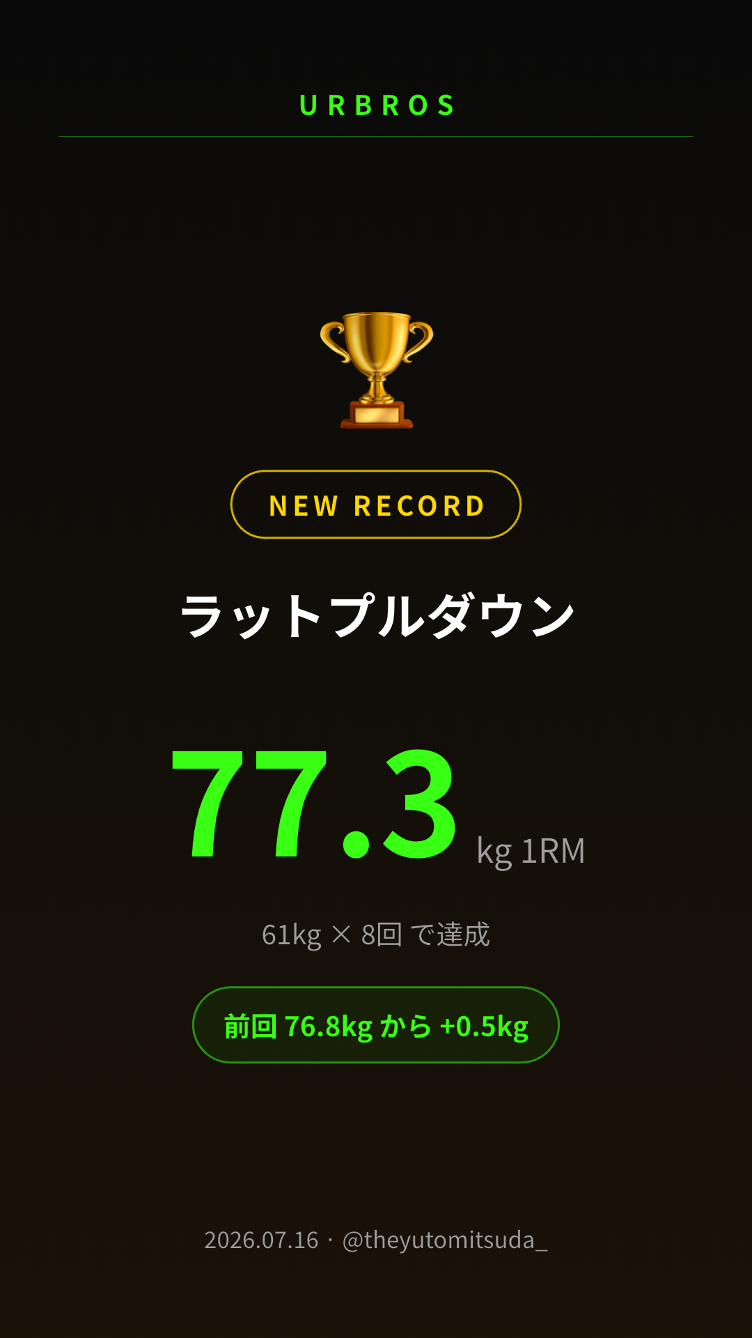 筋トレ専用SNS URBROS のスクリーンショット 2
